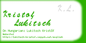 kristof lukitsch business card